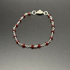 Garnet Bracelet, NEW, Handmade, Stackable, 9”